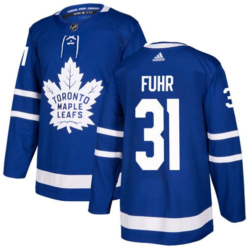 Adidas Men Toronto Maple Leafs #31 Grant Fuhr Blue Home Authentic Stitched NHL Jersey->toronto maple leafs->NHL Jersey